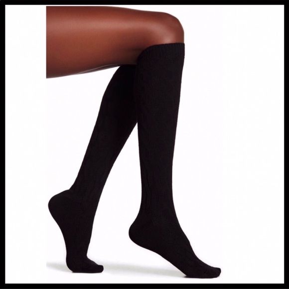 STEVE MADDEN 3 BLACK TALL KNEE HIGH BOOT SOCKS A3C - Picture 7 of 16